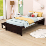 Solid Wood Twin Platform Bed Frame with Storage - [Drawers]