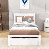 Wooden Twin Size Platform Bed Frame with Under bed Storage - [Drawer]