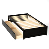 Solid Wood Twin Platform Bed Frame with Storage - [Drawers]