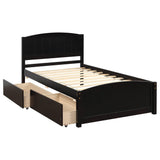 Twin Size Platform Bed with Two Storage Drawers for Kids - [Headboard]