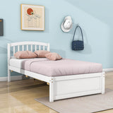 Twin Platform Bed Frame with Storage and Headboard - [Wood, Drawers]