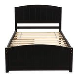 Twin Size Platform Bed with Two Storage Drawers for Kids - [Headboard]