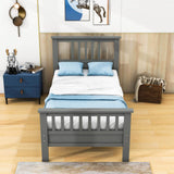 Wood Twin Platform Bed with Headboard and Footboard