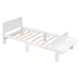 Kids Bed Frame with Headboard and Footboard Bench