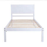 Twin Wooden Platform Bed with Headboard