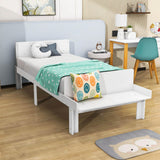 Kids Bed Frame with Headboard and Footboard Bench