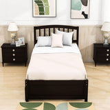 Wooden Twin Platform Bed with Trundle and Headboard