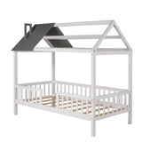 Twin Size Montessori Wooden Kids Low Farmhouse Bed Frame with Rails