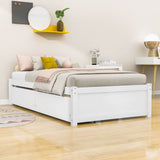 Solid Wood Twin Platform Bed Frame with Storage - [Drawers]