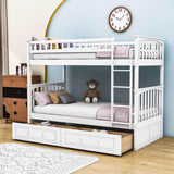 Convertible Twin Over Twin Bunk Beds with Storage Drawers - [Wooden]