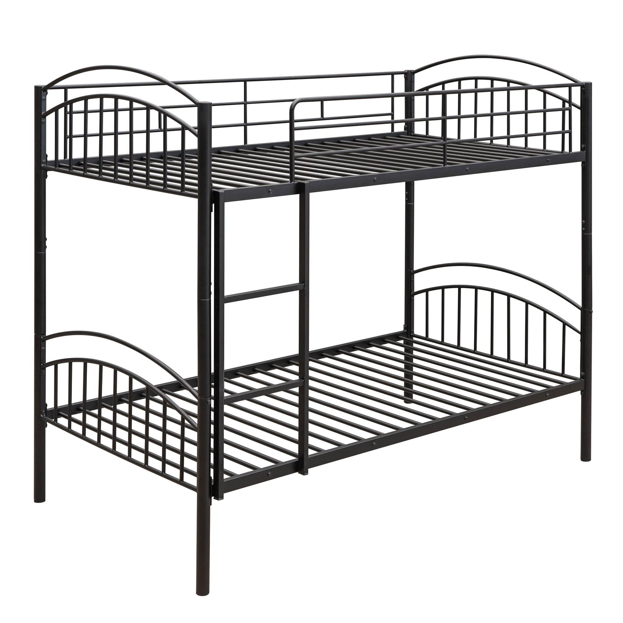 Convertible Twin Over Twin Bunk Beds for Kids, Adults - [Metal, Small Room]