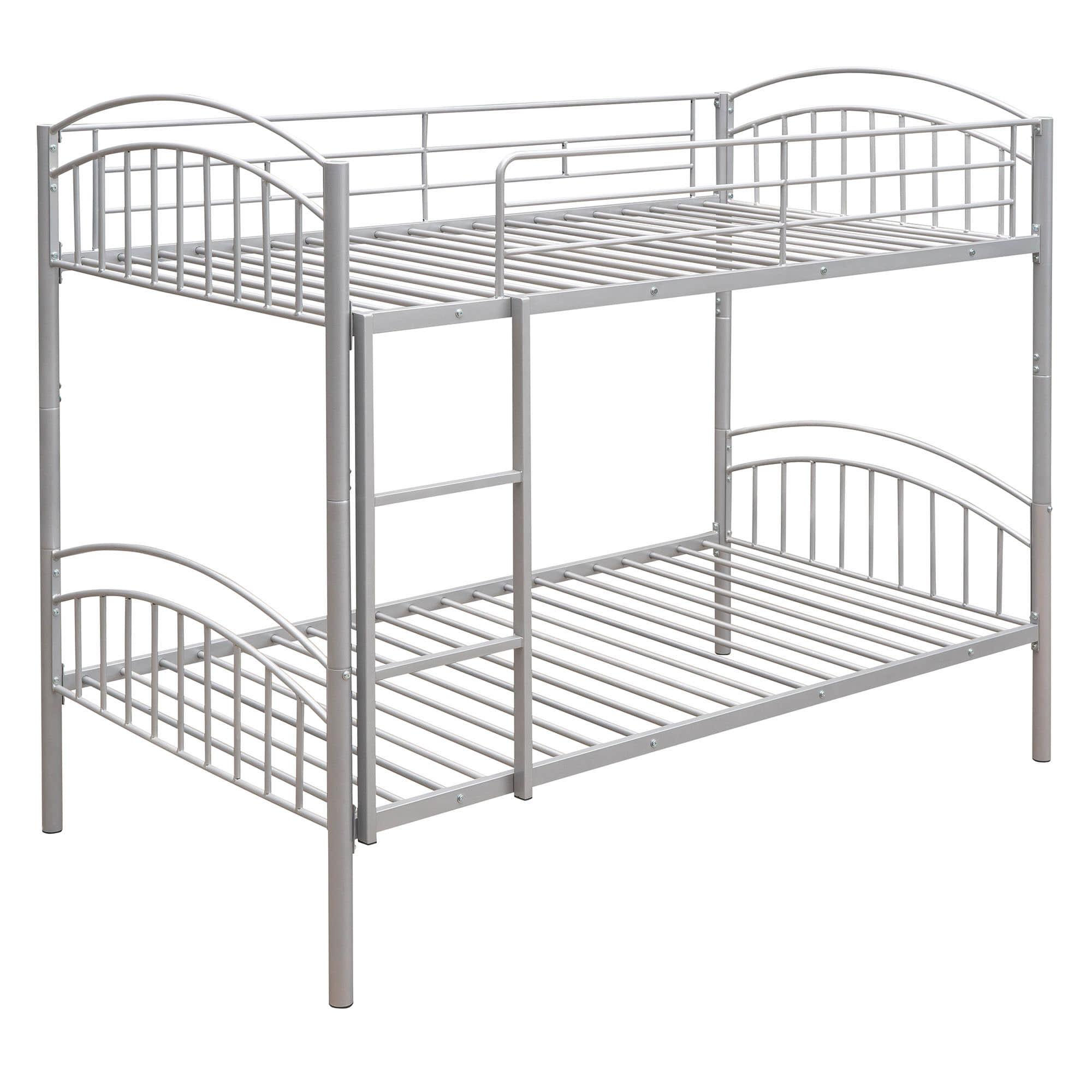 Convertible Twin Over Twin Bunk Beds for Kids, Adults - [Metal, Small Room]