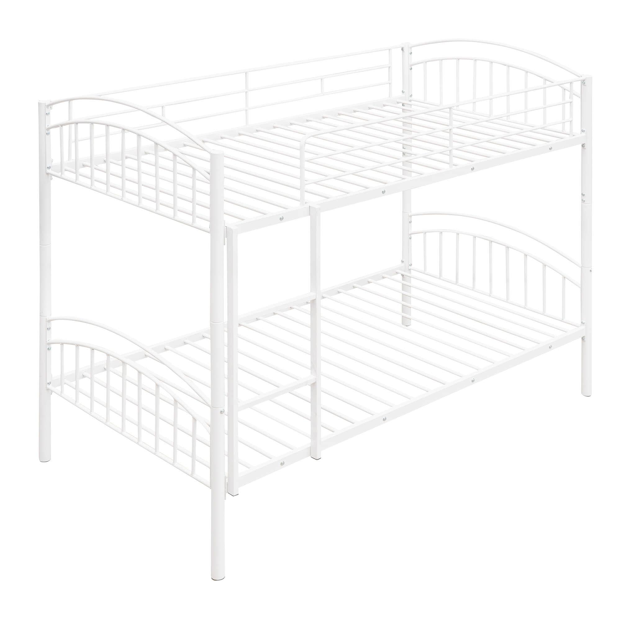 Convertible Twin Over Twin Bunk Beds for Kids, Adults - [Metal, Small Room]