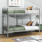 Convertible Twin Over Twin Bunk Beds for Kids, Adults - [Metal, Small Room]