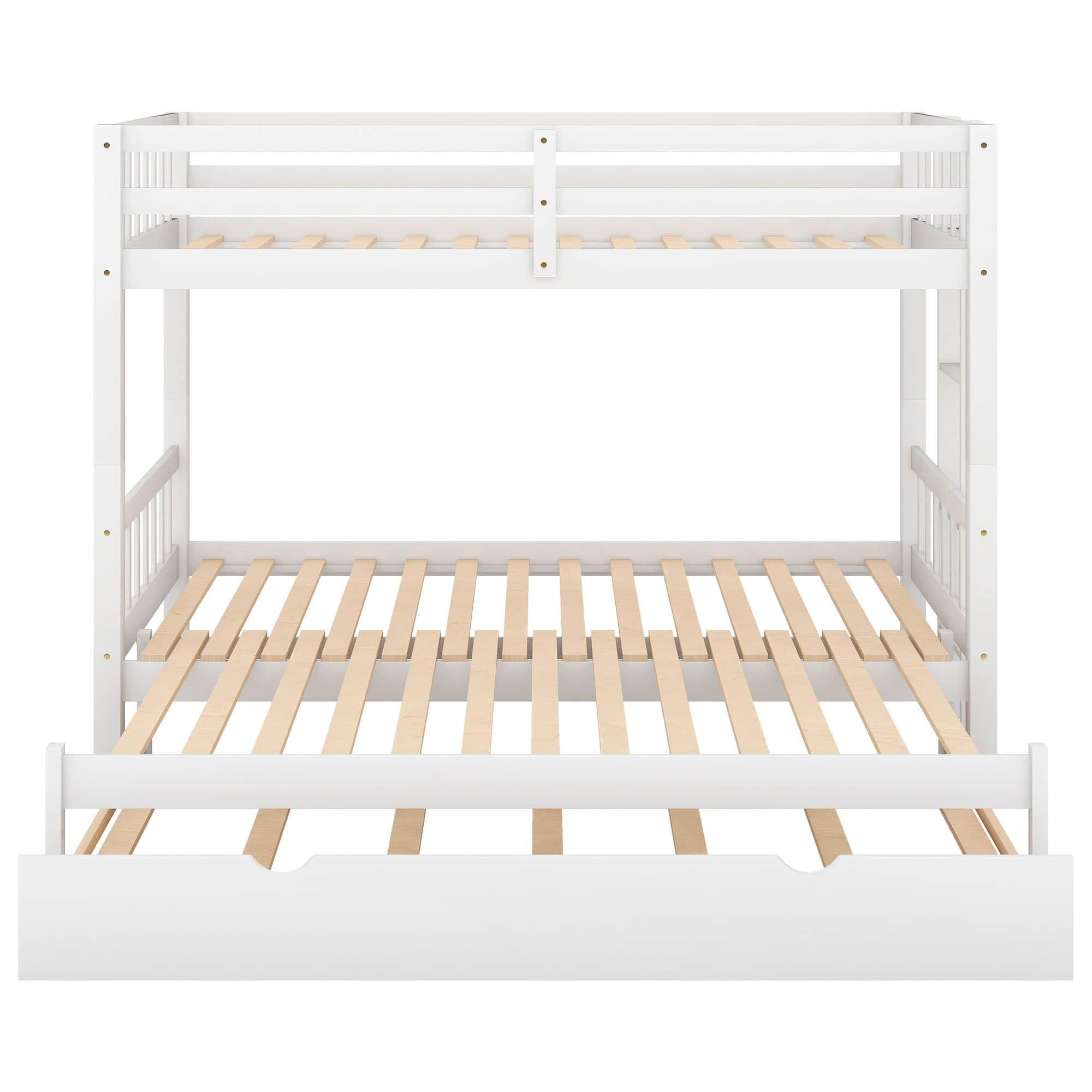 Extendable Twin Over Twin to King Bunk Beds with Trundle - [Wooden, Convertible]