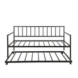 Twin Size Metal Day Bed Frame with Trundle for Adults, Kids