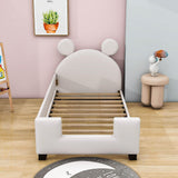 Upholstered Twin Daybed with Carton Ears Shaped Headboard for Kids