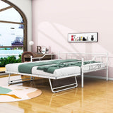 Metal Full / Double Size Daybed With Twin Pop Up Portable Folding Trundle