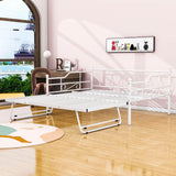 Metal Full / Double Size Daybed With Twin Pop Up Portable Folding Trundle