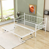 Metal Twin Size Daybed with Twin Pop Up Portable Folding Trundle