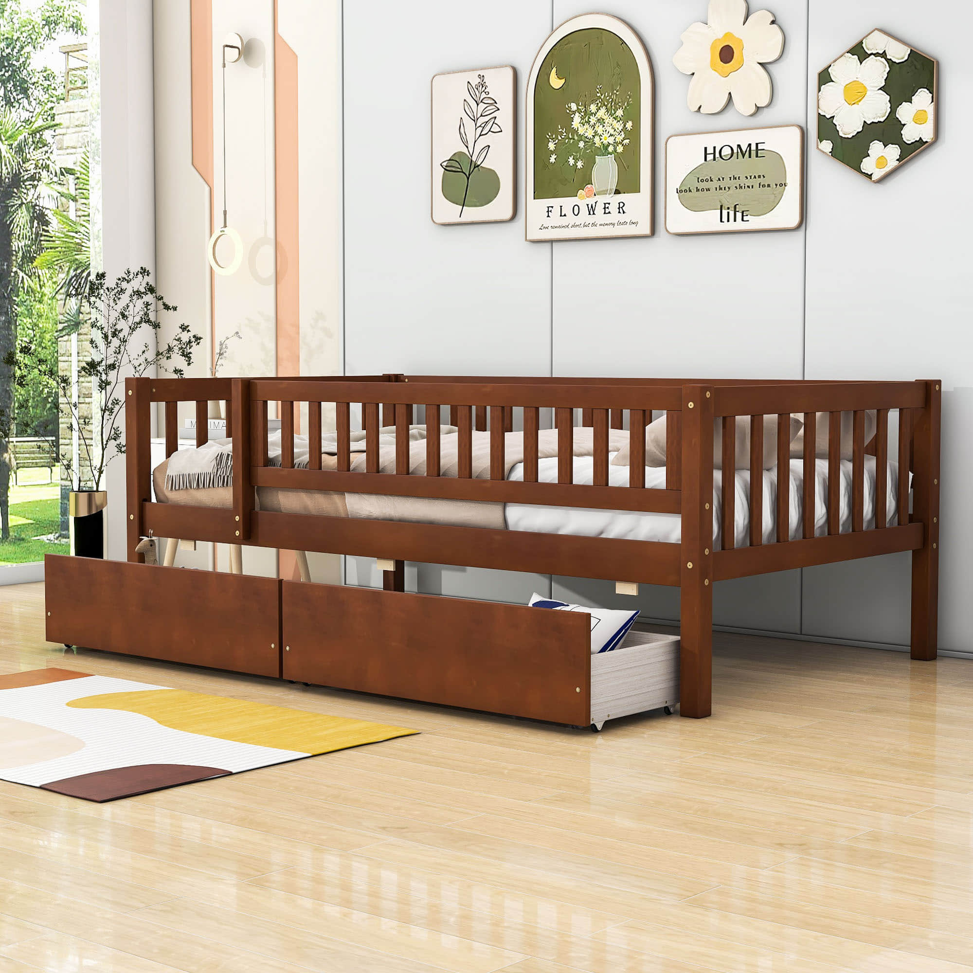 Twin Size Toddler Nursery Daybed with Storage Drawers