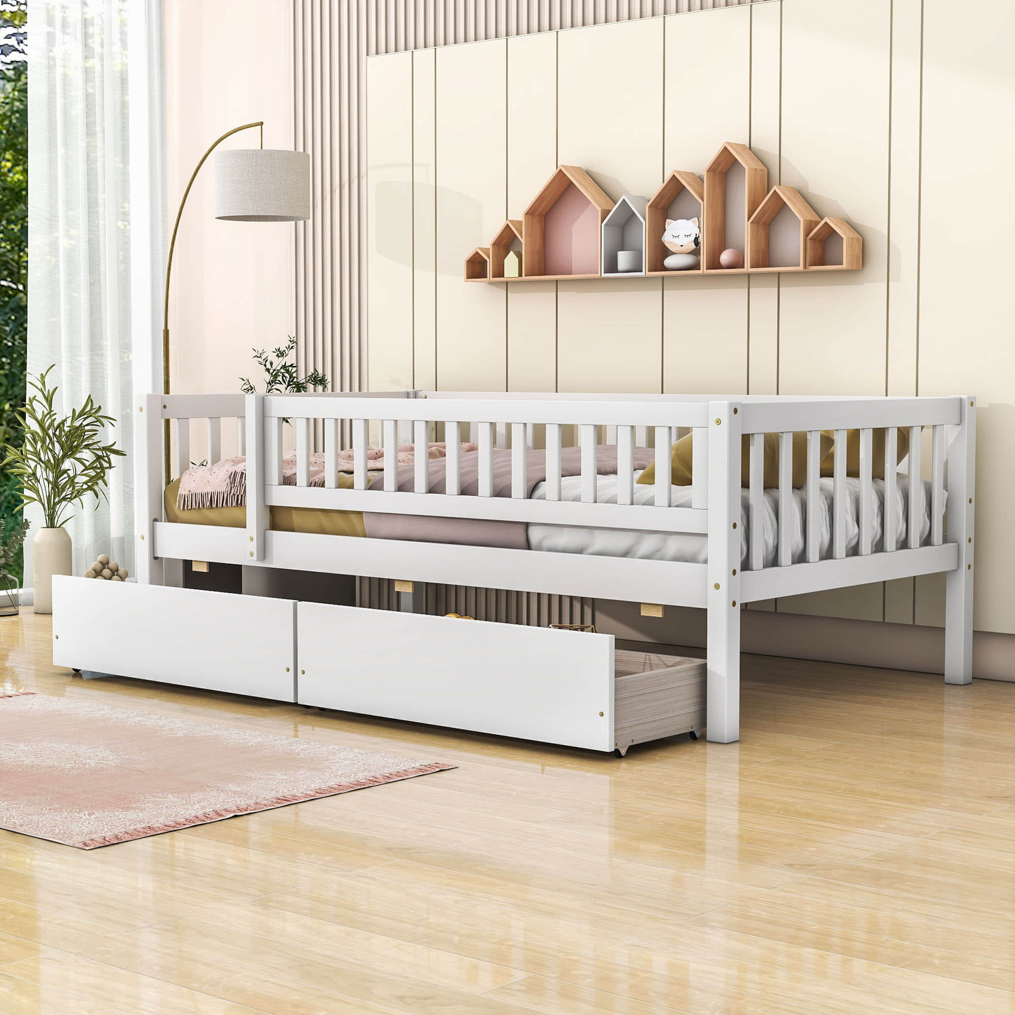 Twin Size Toddler Nursery Daybed with Storage Drawers