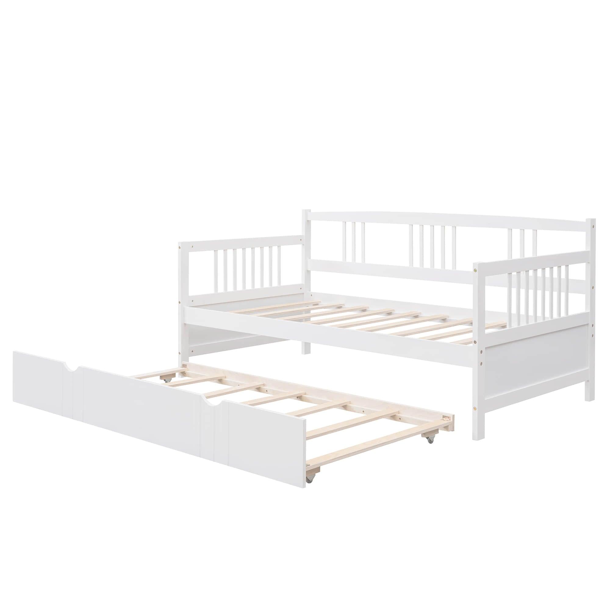 Wooden Twin Daybed with Twin Trundle