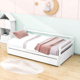 Twin / Double Twin Extendable Pull-out Daybed with Trundle - [Convertible]