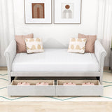 Modern Luxury Twin Size Upholstered Daybed with Storage for Adults