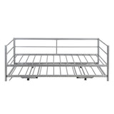 Convertible Metal Twin Daybed with Pop Up Trundle Bed