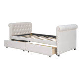 Modern Luxury Twin Size Upholstered Daybed with Storage for Adults