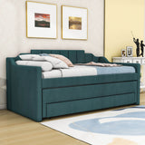 Twin Upholstered Daybed with Trundle and Storage - [Drawers, Linen]