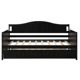 Wood Twin Daybed with Trundle and Arch Back