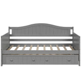 Wood Twin Daybed with Trundle and Arch Back