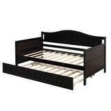 Wood Twin Daybed with Trundle and Arch Back