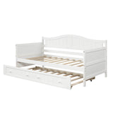 Wood Twin Daybed with Trundle and Arch Back