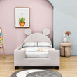 Upholstered Twin Daybed with Carton Ears Shaped Headboard for Kids