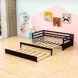 Twin / Double Twin Extendable Pull-out Daybed with Trundle - [Convertible]