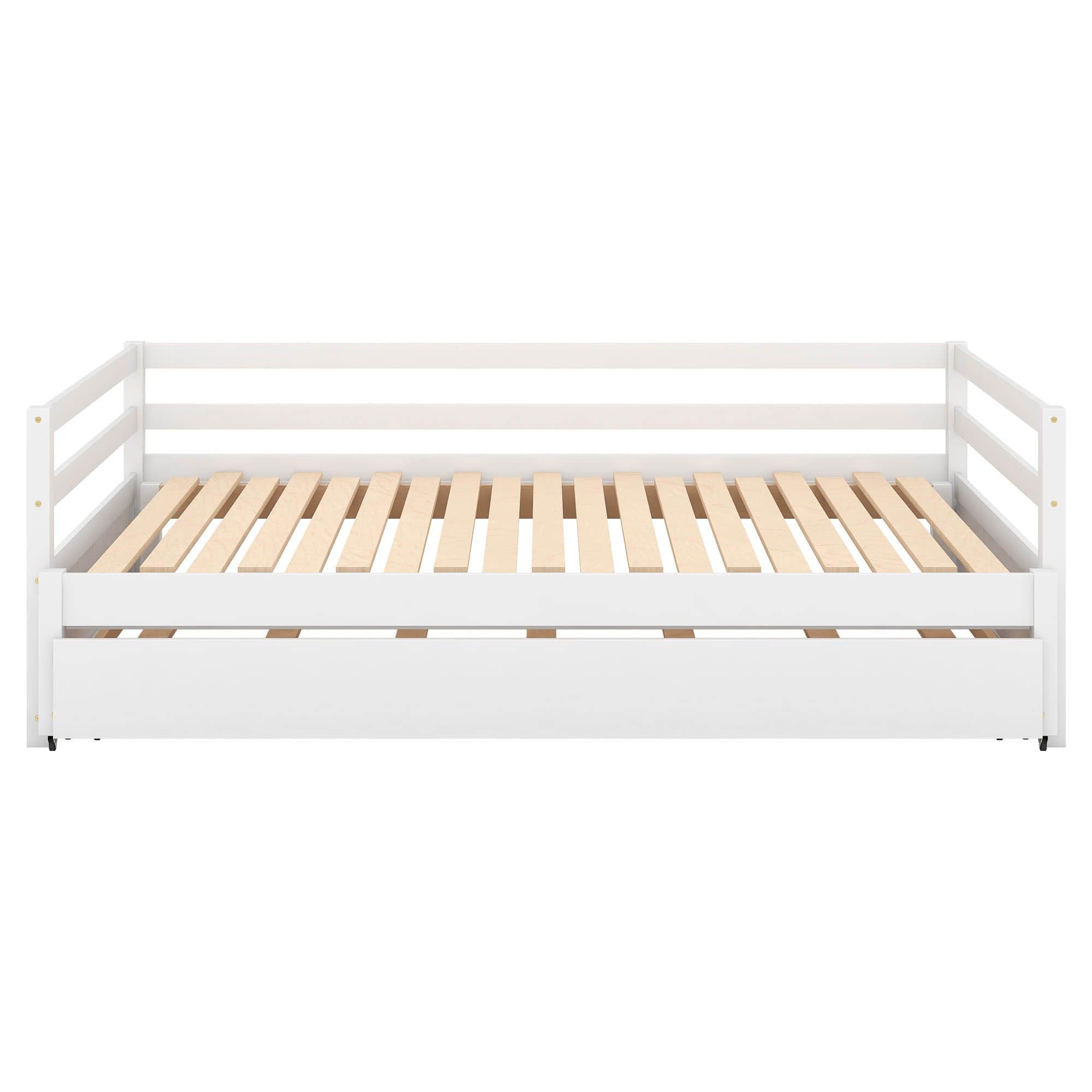 Twin / Double Twin Extendable Pull-out Daybed with Trundle - [Convertible]