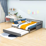 Twin / Double Twin Extendable Pull-out Daybed with Trundle - [Convertible]