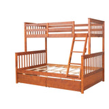 Twin over Full Convertible Bunk Bed for Kids, Adults with Storage - [Drawers]