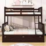 Twin over Full Convertible Bunk Bed for Kids, Adults with Storage - [Drawers]