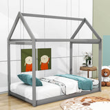 Wooden Twin Size Low to Floor Toddler House Bed Frame