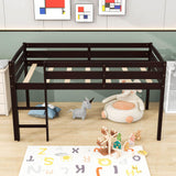 Wood Low Kids Twin Space Saving Loft Bed for Small Rooms