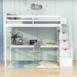 Twin Loft Bed with Desk and Storage Stairs for Adults, Kids, Teens