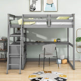 Twin Loft Bed with Desk and Storage Drawers, Shelves for Adult, Kids, Jr - [Wood]