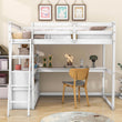 Twin Loft Bed with Desk and Storage Drawers, Shelves for Adult, Kids, Jr - [Wood]