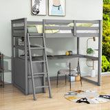 Twin Loft Bed with Desk and Storage Drawers, Shelves for Adult, Kids, Jr - [Wood]