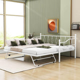 Metal Twin Size Daybed with Twin Pop Up Portable Folding Trundle