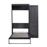 Vintage Twin Size Murphy Bed Cabinet with Storage - [Wardrobe, Drawers]